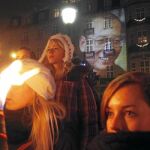 La imagen de Liu, proyectada ayer en una concentración celebrada en Oslo