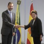 Rousseff y don Felipe, en el encuentro de hoy en Brasilia
