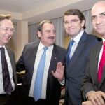 El candidato a la Alcaldía salmantina, Alfonso Fernández Mañueco, con Julián Lanzarote, Javier Iglesias y Robles