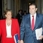 Rita Barberá y Gerardo Camps, antes de su comparecencia ante los medios