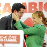 Pajín felicita a López en la inauguración de la sede del PSOE de Miranda