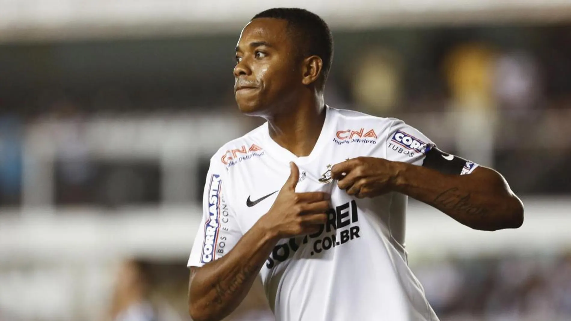 Robinho con el Santos.