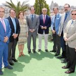 De izqda. a dcha.: Rafa Fernández («Onda Cero»), Juan Ignacio Gallardo («Marca»), Juan Mora («As»), Natalia Arriaga («Efe»), Julián Redondo (LA RAZÓN), Alejandro Blanco (presidente del COE), Jesús Álvarez (TVE), Francisco Martínez (LA RAZÓN), José María Bellón (director de comunicación del COE) y Ricardo Leiva (director de deportes del COE)
