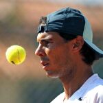 Nadal, durante una sesión de entrenamiento en Montecarlo