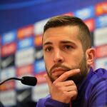 Jordi Alba, hoy en conferencia de prensa