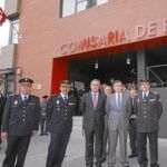 Francisco Jiménez, Rafael González Tovar, Francisco Javier Velázquez y Carlos Llorente, en la inauguración de la nueva Comisaría