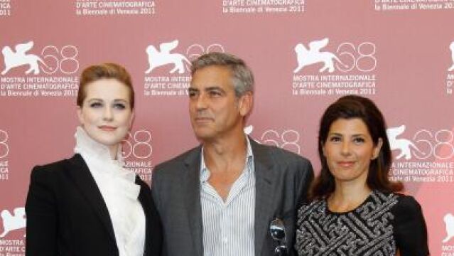 Evan Rachel Wood, George Clooney y Marisa Tomei