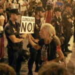 La protesta ilegal de ayer mantuvo en jaque durante horas a los agentes