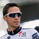 Alberto Contador, durante el entrenamiento que ha realizado esta mañana en el velódromo Palma Arena en la capital balear, donde está concentrado el Saxo Bank para preparar la nueva temporada