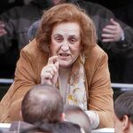 Teresa Rivero, en un partido en Vallecas cundo presidía el Rayo Vallecano