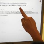 La página con la información de los bienes de sus señorías se colapsó