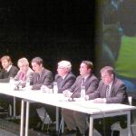 Albert Salmerón, David Barro, Ángel Martínez, Pedro Alberto Cruz, José Cobacho, Rafael Gómez y Patricio Valverde, en la presentación