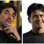 El productor Chuck Lorre y Charlie Sheen