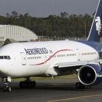 Un avión de la compañía Aeroméxico
