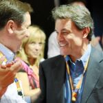 Artur Mas y Josep Maria Pelegrí en el pasado consejo nacional de CiU en Lloret de Mar