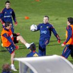 La Selección española se entrenó ayer por la tarde