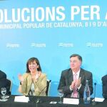 Jordi Cornet, Alicia Sánchez-Camacho, Antoni Bosch y Jorge Fernández, ayer en la convención del PP