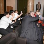 Algunos de los 14 imputados intentaron esconderse de la prensa con las manos o con folios que utilizaron de parapeto