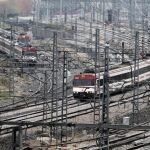 Imagen de varios trenes de Cercanías en Madrid