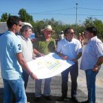 El concejal de Cultura, Rafael Gómez (segundo por la derecha), durante su recorrido por los recintos de la Feria de Murcia