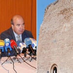 El delegado del Gobierno en la Región y el secretario de Estado de Cooperación Territorial. El Parador Nacional fue una de las infraestructuras más afectadas