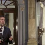El líder del PP, ayer, en el Senado