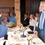 José Antonio Griñán y Alfredo Pérez Rubalcaba, ayer en el Fórum Europa Tribuna Andalucía celebrado en Sevilla