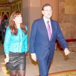 Sánchez-Camacho y Rajoy durante la visita que el líder del PP hizo el pasado abril al Parlament de Cataluña