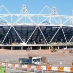 obras en los alrededores del estadio olímpico.