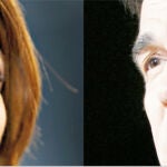 Los candidatos Bachmann (i) y Perry (d)