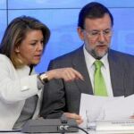María Dolores de Cospedal y Mariano Rajoy, ayer, en el Comité Ejecutivo del PP
