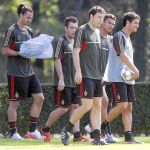 Zlatan Ibrahimovic no pudo completar el entrenamiento de ayer en Milán por culpa del abductor derecho