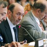 Rubalcaba, esta mañana, durante su intervención en la Universidad Internacional Menéndez Pelayo