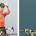 Igor Antón (I), durante la presentación de la Vuelta / El italiano Vincenzo Nibali (D), ganador de la ronda española en 2010