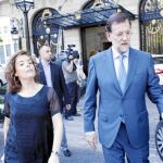 Soraya Sáenz de Santamaría y Mariano Rajoy, ayer, en Madrid