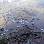 Vista aérea de la plaza Tahrir, el epicentro de la revolución, que ha sido desmantelada por los militares