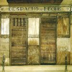 Las calles, las fachadas de edificios, comercios y garajes de Madrid fueron atrapados en la tela.