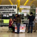 Manifestación contra la privatización de AENA