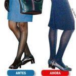 La nueva falda (derecha) frente a la antigua, más corta