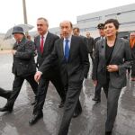 Álvarez, Tovar, Rubalcaba y Gallizo, durante la inauguración de la nueva prisión de Campos del Río