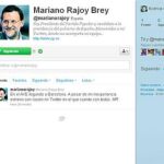 Página de la cuenta de Rajoy en Twitter, con su único mensaje por el momento