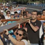 Imagen de la llegada de la cruz de la JMJ a Madrid