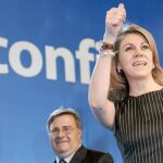 Cospedal, ayer en Toledo con el candidato a la Diputación toledana, Arturo García Tizón