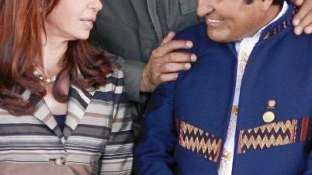 Chávez y Evo Morales con la presidenta argentina, Cristina Fernández