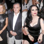 A la izda., Imanol Arias y la ministra Garmendia con sus parejas. Alaska, Mario Vaquerizo y Carmen Lomana (dcha.)