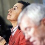 Rosa Aguilar y Pedro Castro, en la reunión que mantuvieron ayer
