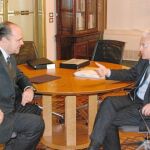 Francesc Guardans reunido con Ferran Mascarell, en una imagen del pasado enero