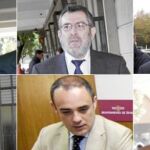 Fernando Mellet /Exgerente de Mercasevilla; Antonio Rivas /Ex delegado provincial de Empleo; Daniel Ponce /Ex director adjunto de Mercasevilla; D. E. Castaño /Exasesor del PSOE; Miguel Á. Millán /Gerente de Urbanismo y Gonzalo Crespo /Expresidente de Merc