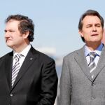 El alcalde Jordi Hereu, junto al president Mas, cederá su puesto al convergente Xavier Trias el viernes de la semana que viene