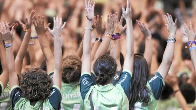 Los voluntarios fueron los protagonistas ayer en su encuentro con el Pontífice